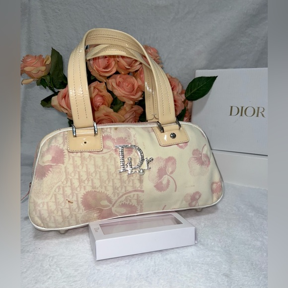 💯Authentic CHRISTIAN DIOR Top Handle Bag Floral Vintage - Picture 7 of 16